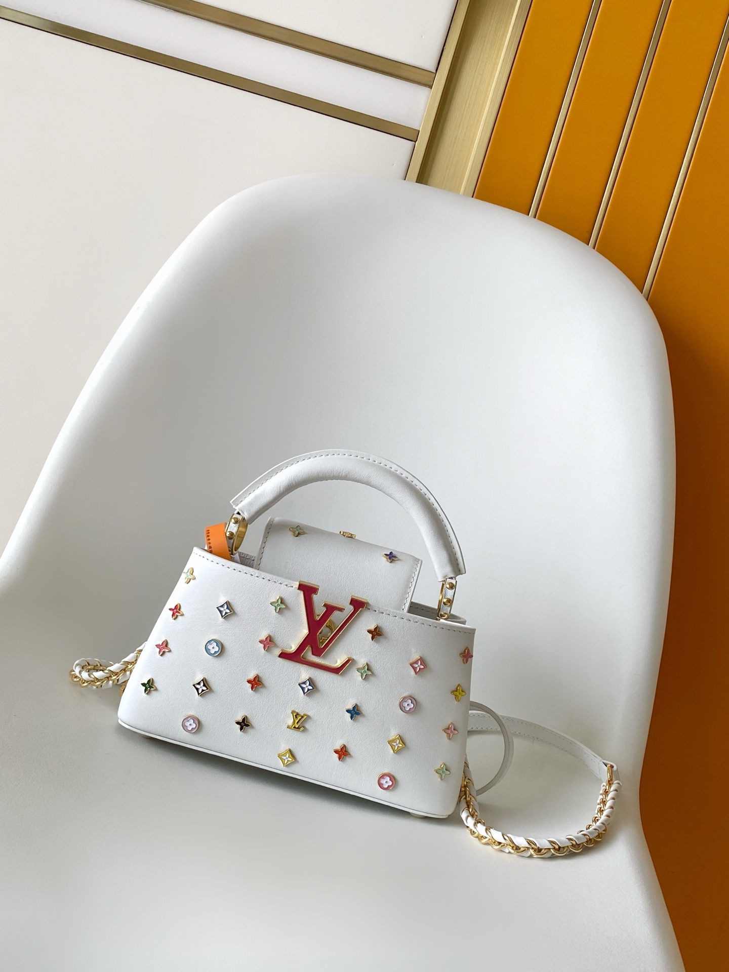 Louis Vuitton LV Capucines Mini Handbag Premium Canvas Model N89369 Crossbody Strap Elegant Look New Arrival